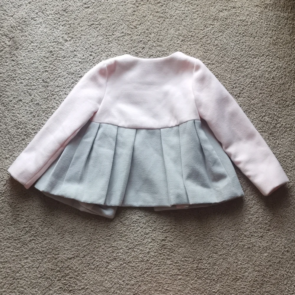 Tahari Pink and Gray Pea Coat Cozy Elegance